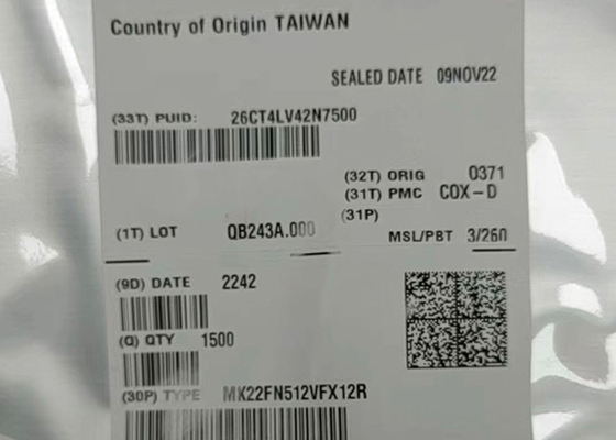 120MHz Mikrodenetleyici MCU MK22FN512VFX12R 32 Bit Tek çekirdekli 88-QFN