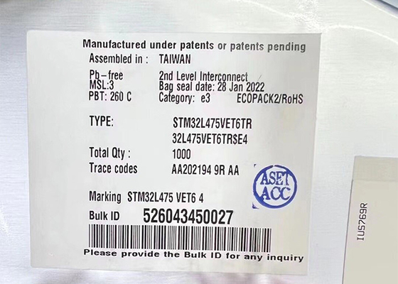 80MHz Mikrodenetleyici MCU STM32L475VET6TR 32 Bit Mikrodenetleyici IC 100-LQFP