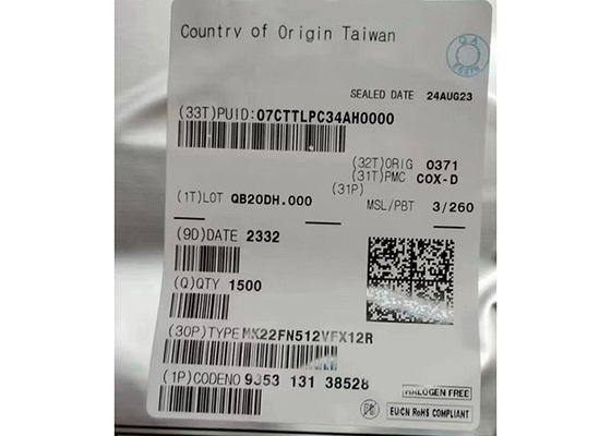 120MHz Mikrodenetleyici MCU MK22FN512VFX12R 32 Bit Tek çekirdekli 88-QFN