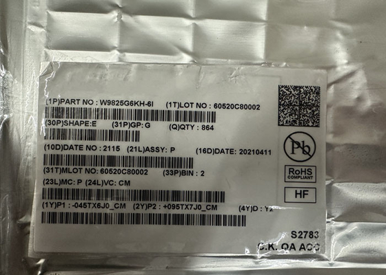 Bellek IC Çip W9825G6KH-6I 256Mbit Paralel Yüksek Hızlı SDRAM Bellek IC 54-TSOP