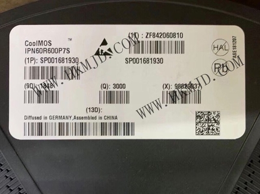 Entegre Devre Çip IPN60R600PFD7S N-Kanal 6A MOSFET Transistörleri TO-261-4