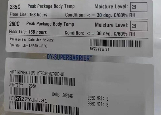 Bellek IC Chip MTFC32GAZAQHD-WT 256Gbit Flash - NAND Bellek IC 153-VFBGA