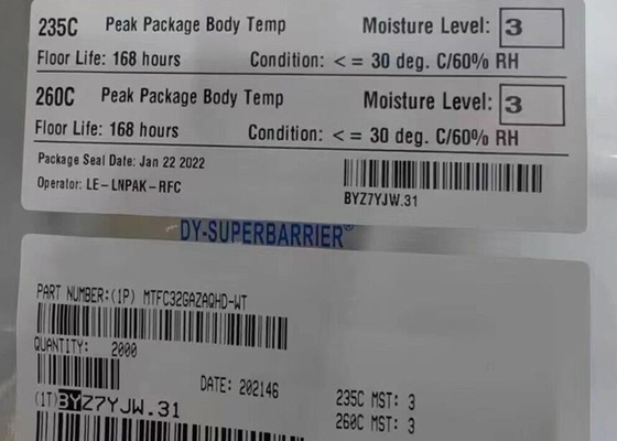 Bellek IC Chip MTFC32GAZAQHD-WT 256Gbit Flash - NAND Bellek IC 153-VFBGA