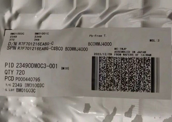 Mikrodenetleyici MCU R7F701216EABG 320MHz'e kadar gömülü mikrodenetleyici yongaları