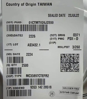 MC33897CTEFR2 Entegre Döngü Çip 500mV Tek Kablolu Kapalı Alıcı SOIC-14