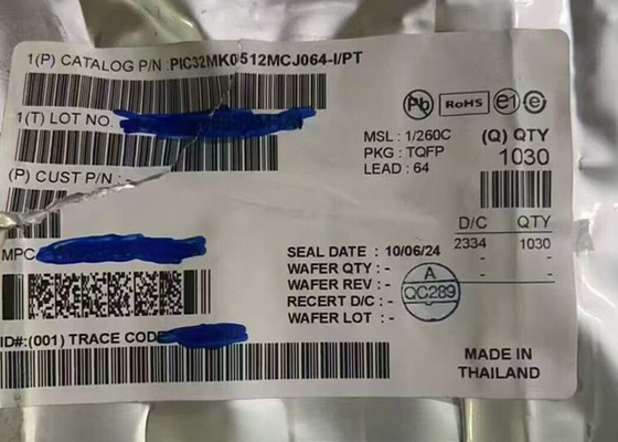 PIC32MK0512MCJ064-I/PT Mikro denetleyici MCU 120MHz Yüksek Performanslı 32 Bitlik MCU TQFP-64