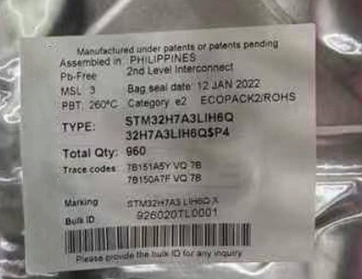 Mikrodenetleyici MCU STM32H7A3LIH6Q 225TFBGA Mikrodenetleyici Çipi 280MHz IC Çipi