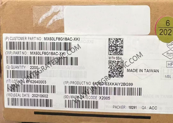 MX60LF8G18AC-XKI Bellek IC Çip 3V 8G-bit NAND Flash Bellek IC VFBGA-63 Paketi