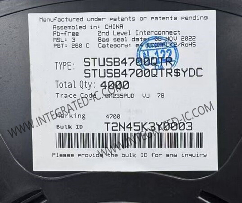 STUSB4700QTR Entegre Devre Çip 400kb/s Yalnız USB PD Denetleyicisi QFN-24