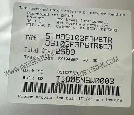 STM8S103F3P6TR Mikro denetleyici MCU 16MHz Ana Erişim Hattı 8-Bit MCU TSSOP-20