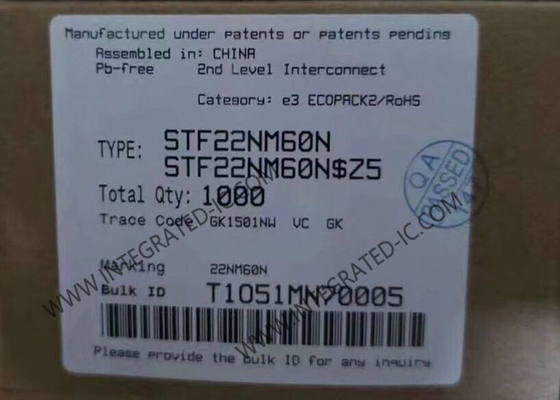 STF22NM60N Entegre Devre Çip 600V MDmesh II N-Kanal Güç MOSFET Transistörleri
