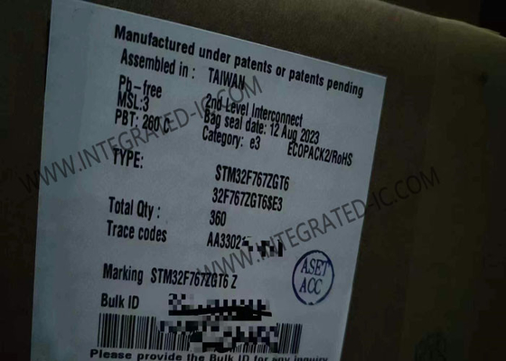 1MB Entegre Devre Yongası STM32F767ZGT6 32BIT Tek Çekirdekli Mikrodenetleyici IC
