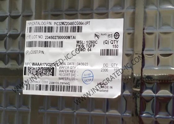 Mikro denetleyici MCU PIC32MZ2048ECG064-I/PT Grafik arayüzleri ile 32 bitlik Mikro denetleyici IC