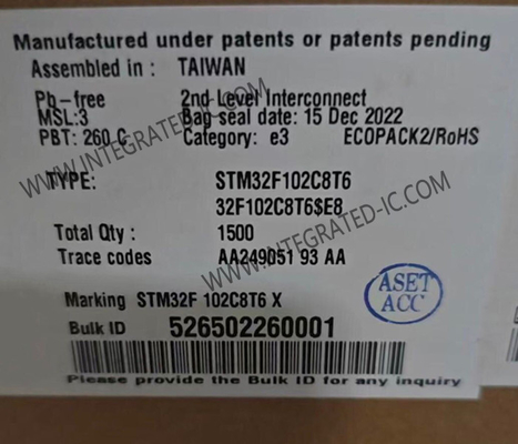 STM32F102C8T6 Mikro denetleyici MCU 48MHz ARM Cortex M3 MCU LQFP-48 Paketi