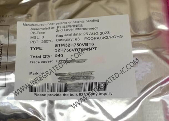 100-LQFP Paketi STM32H750VBT6 128KB Flash 1MB ARM Mikrodenetleyiciler-MCU