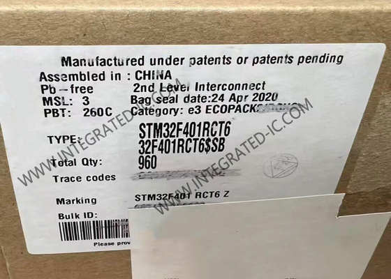 LQFP64 Paketi STM32F401RCT6 32-Bit Tek Çekirdekli Mikrodenetleyici MCU 256KB Flash