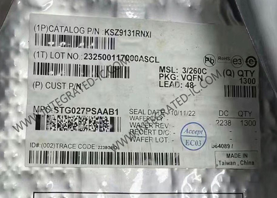 IC Çipi KSZ9131RNXI Gigabit Ethernet Alıcı-Verici 48-QFN Paketi Yüzey Montajı