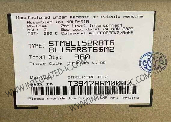 STM8L152R8T6 Mikro denetleyici MCU Entegre EEPROM ile Ultra Düşük Güçlü 8-Bit 16MHz MCU