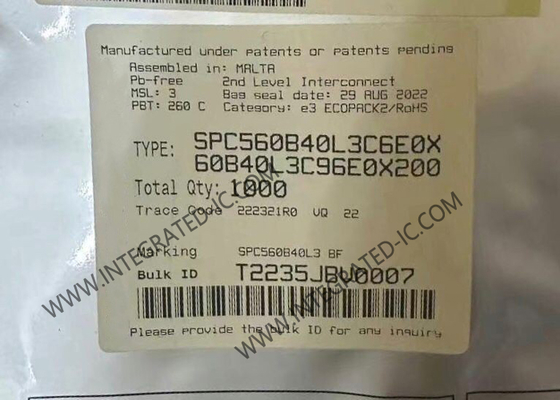 SPC560B40L3C6E0X Mikrodenetleyici 32 Bit MCU Tek Çekirdekli FLASH 100-LQFP
