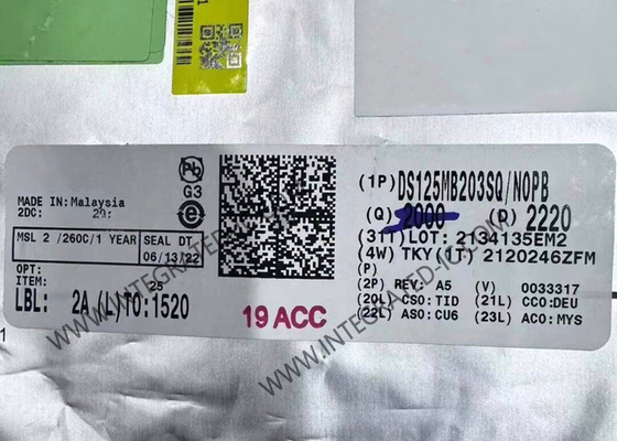 DS125MB203SQ Entegre Devre Çip 12.5Gbps Çift Port Mux Ve Fanout Equalize ve Deemphasis ile tampon