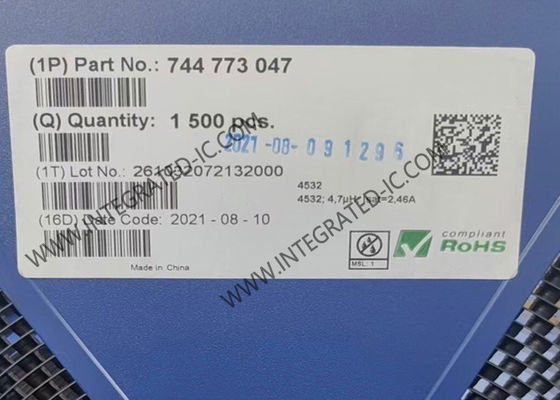 744773047 Entegre devreler çipi 4.7μH Güç indüktörleri 1.82A Wirewound indüktör