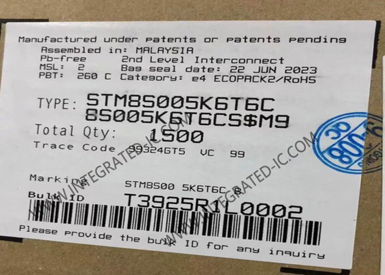STM8S005K6T6C Mikrodenetleyici MCU 8Bit Mikrodenetleyici IC Ana Akım Değer Hattı 8Bit MCU