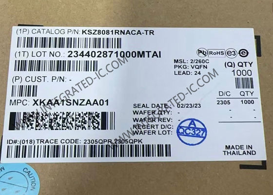 KSZ8081RNACA Ethernet IC 10/100 BASE-TX RMII desteği ile Fiziksel Katman Alıcı