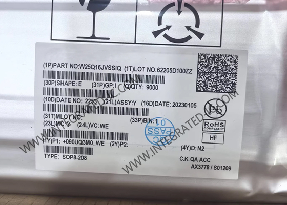 W25Q16JVSSIQ Bellek IC Çipi 3V 16Mbit Seri Flash Bellek Çift/Dörtlü SPI İle
