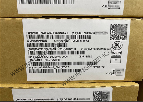 W9751G6NB-25 Bellek IC Çipi 512Mbit Paralel SDRAM DDR2 Bellek IC