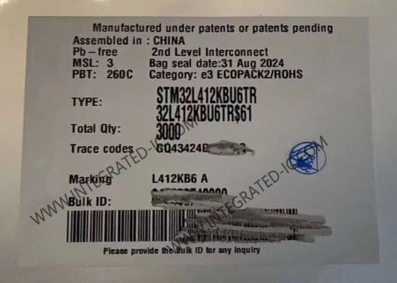 STM32L412KBU6TR Mikro denetleyici MCU Yüksek Performanslı 32-Bit 80MHz ARM Cortex-M4 MCU