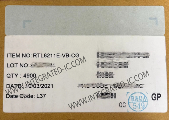 RTL8211E-VB-CG Ethernet IC Entegre 10/100/1000M Ethernet Alıcı-Verici QFN48