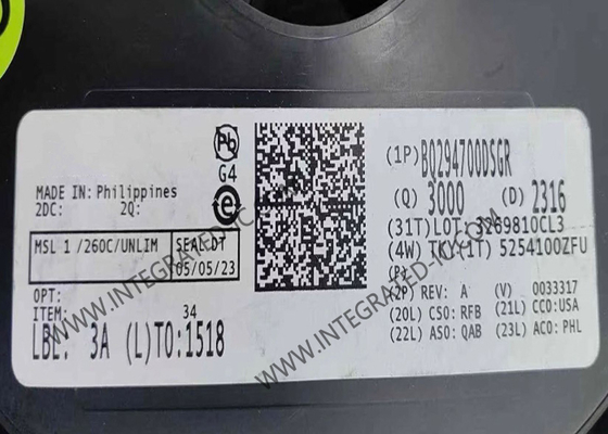 BQ294700DSGR Dış Gecikme Kondansatörü ile Entegre Döngü Çip Aşırı Voltaj Koruması