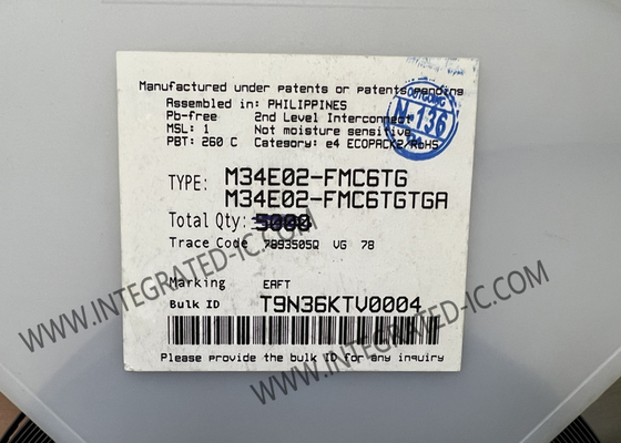 M34E02-FMC6TG Hafıza IC Çip 2 Kbit SPD EEPROM Hafıza DRAM Modülleri İçin