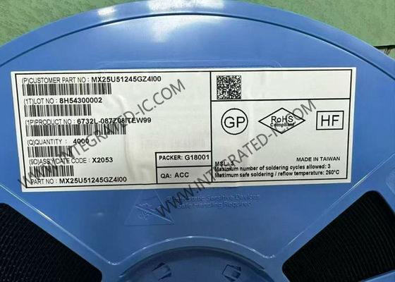 MX25U51245GZ4I00 Hafıza IC Çip 512Mbit Serial NOR Flash Hafıza Çip WDFN8