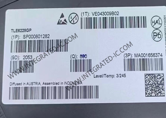 TLE6228GP Integrated Circuit Chip Smart Quad Channel Low-Side Switch with 3 A Output Current 350 mOhms On Resistance and -40°C to +150°C Operating Temperature