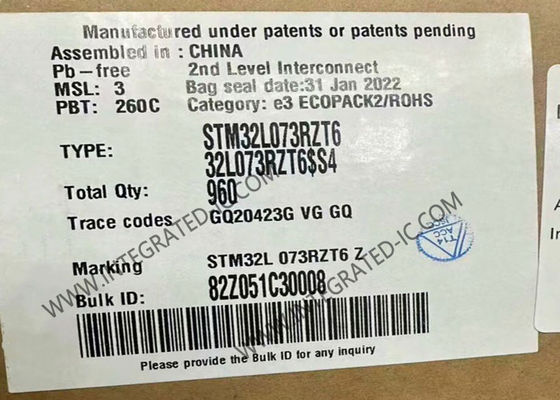 Mikrokontrolcü MCU STM32L073RZT6 Ultra Düşük Güçlü ARM Mikrokontrolcüler 32MHz CPU