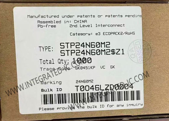 STP24N60M2 Entegre Devre Çip 600V MDmesh M2 Güç MOSFET Transistörleri TO-220-3
