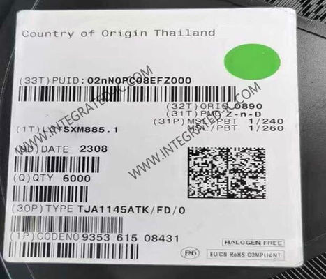 TJA1145ATK Yüksek Hızlı CAN Alıcı-Verici Entegre Devre Çipi, 5 Mb/s Veri Hızı ve 8 kV ESD Koruması