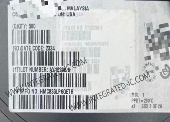 HMC833LP6GETR Entegre Devre Çipi PLL, 25 MHz - 6 GHz Aralığında, 100 MHz Faz Dedektörü Hızı ve 40 Uçlu 6x6 mm SMT Paket