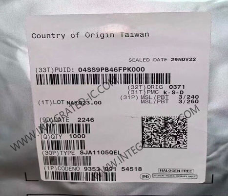 SJA1105QEL 5-Port Automotive Gigabit Ethernet Switch IC with 10/100/1000 Mbit/s and 1.8/2.5/3.3 V Operation