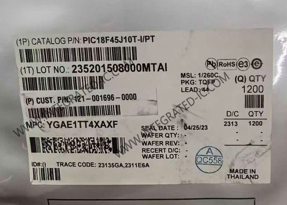 PIC18F45J10T-I/PT Mikrodenetleyici MCU 8-Bit 40MHz, 32 kB Program Belleği ile