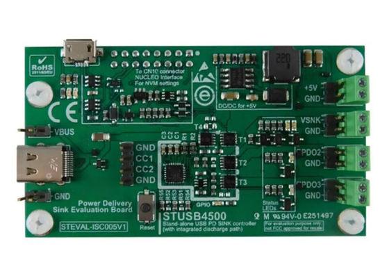 STEVAL-ISC005V1 Gömülü Çözümler STUSB4500 USB Güç Teslim Kontrolörü Değerlendirme Kurulu