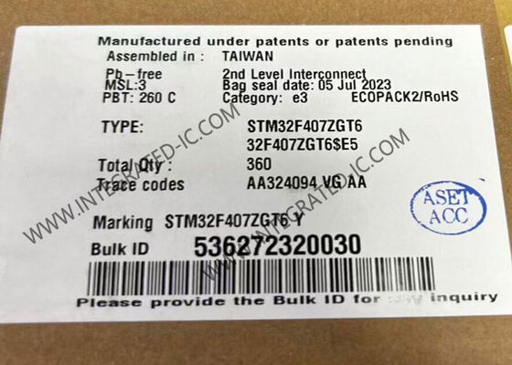 1MB FLASH Tümleşik Devre Yongası STM32F407ZGT6 32-Bit Tek Çekirdekli Mikrodenetleyiciler