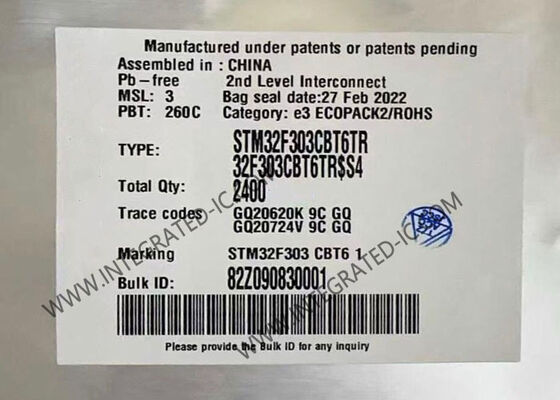 STM32F303CBT6TR 32-Bit Microcontroller with 72MHz ARM Cortex-M4 Core and 128KB Flash Memory