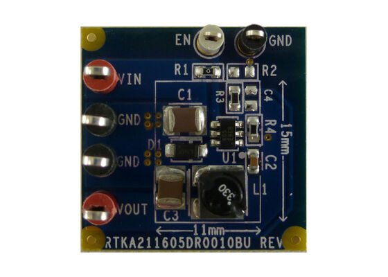 RTKA211605DR0010BU Gömülü Çözümler 3.3V 500mA DC/DC Step-Down Regulator Evaluation Board