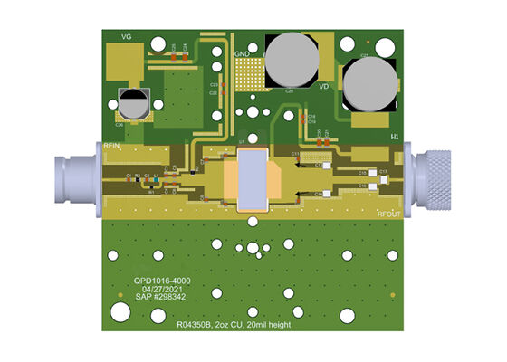 QPD1016EVB01 Gömülü Çözümler 500W Ön eşleşmiş Ayrısal GaN RF Transistor Değerlendirme Kurulu