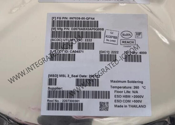 IW7039-00-QFN4 Entegre Devre Çip 32 Kanallı LED Arkaplan Işığı Sürücüsü Yüksek Dinamik Aralık (HDR) ve 66 mA Çıkış Akımı