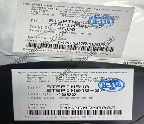 STSPIN840 Entegre Devre Çipi Kompakt Çift Fırçalı DC Motor Sürücüsü, 1.5 A Çıkış Akımı ve 7V - 45V Çalışma Gerilimi