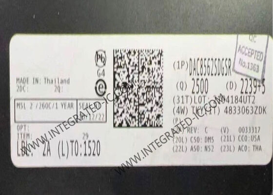 DAC8562SDGSR 16 Bit Çözüm Düşük Güç Tüketimi Çift Kanal Dijital Analog Değiştiricisi Entegre Devre Çip