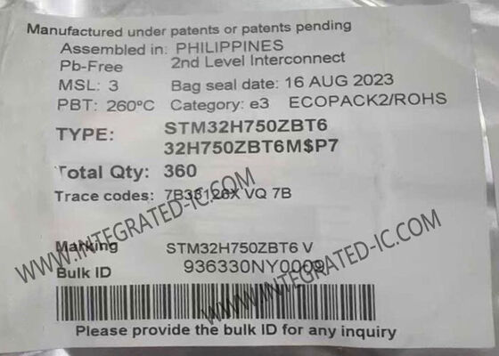 STM32H750ZBT6 480MHz ARM Cortex-M7, 128 kB Flash Bellek ve 144-LQFP Paketi ile 32 Bit Mikrodenezgâh MCU